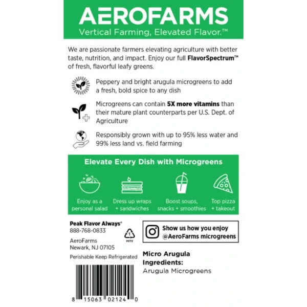 AeroFarms Micro Arugula, AeroFarms