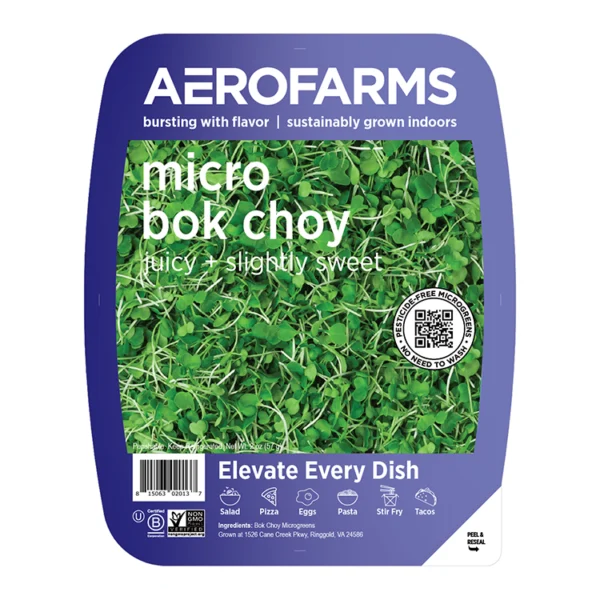 micro bok choy, AeroFarms