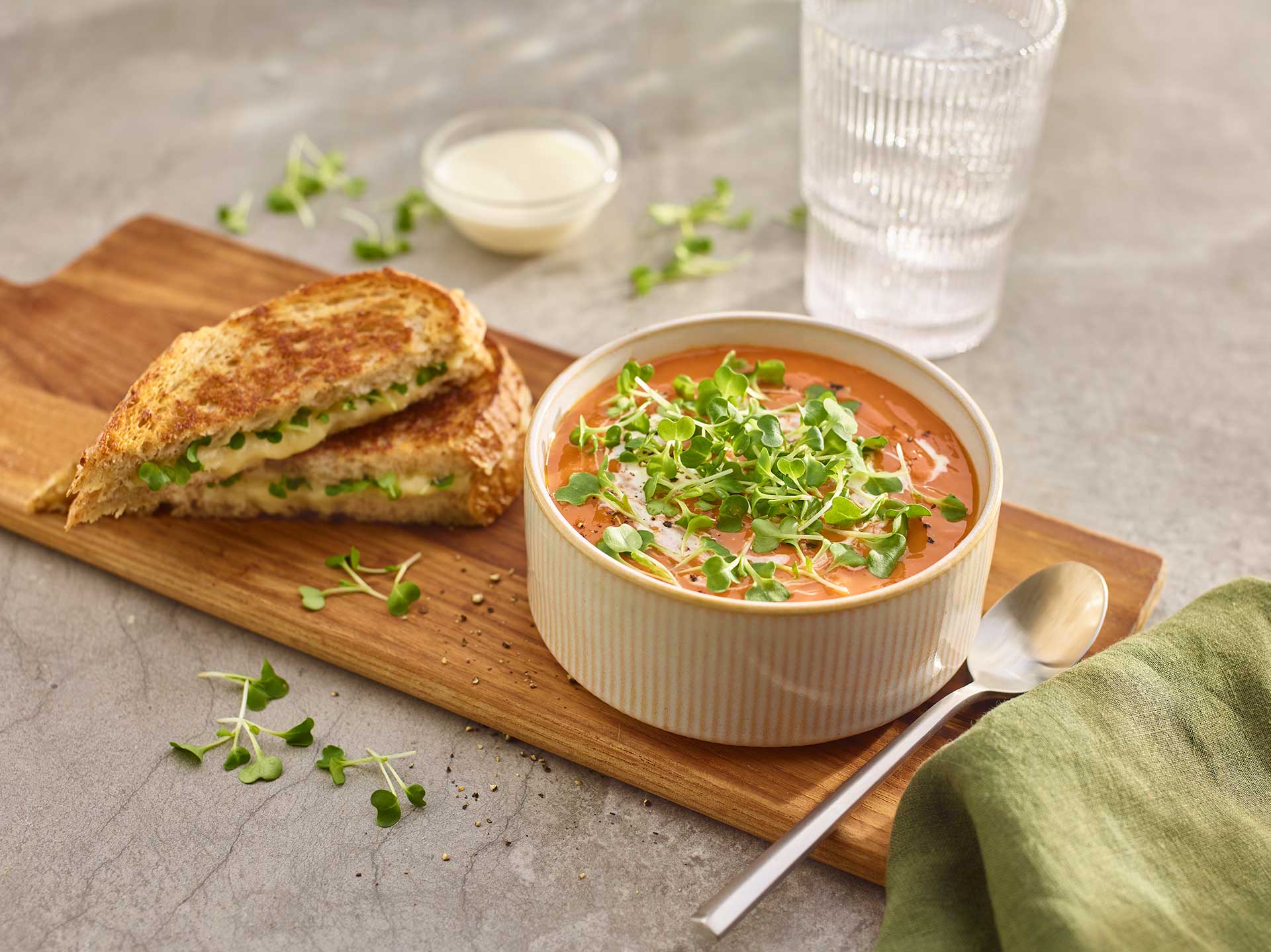 Sourdough Grilled Cheese with Micro Bok Choy