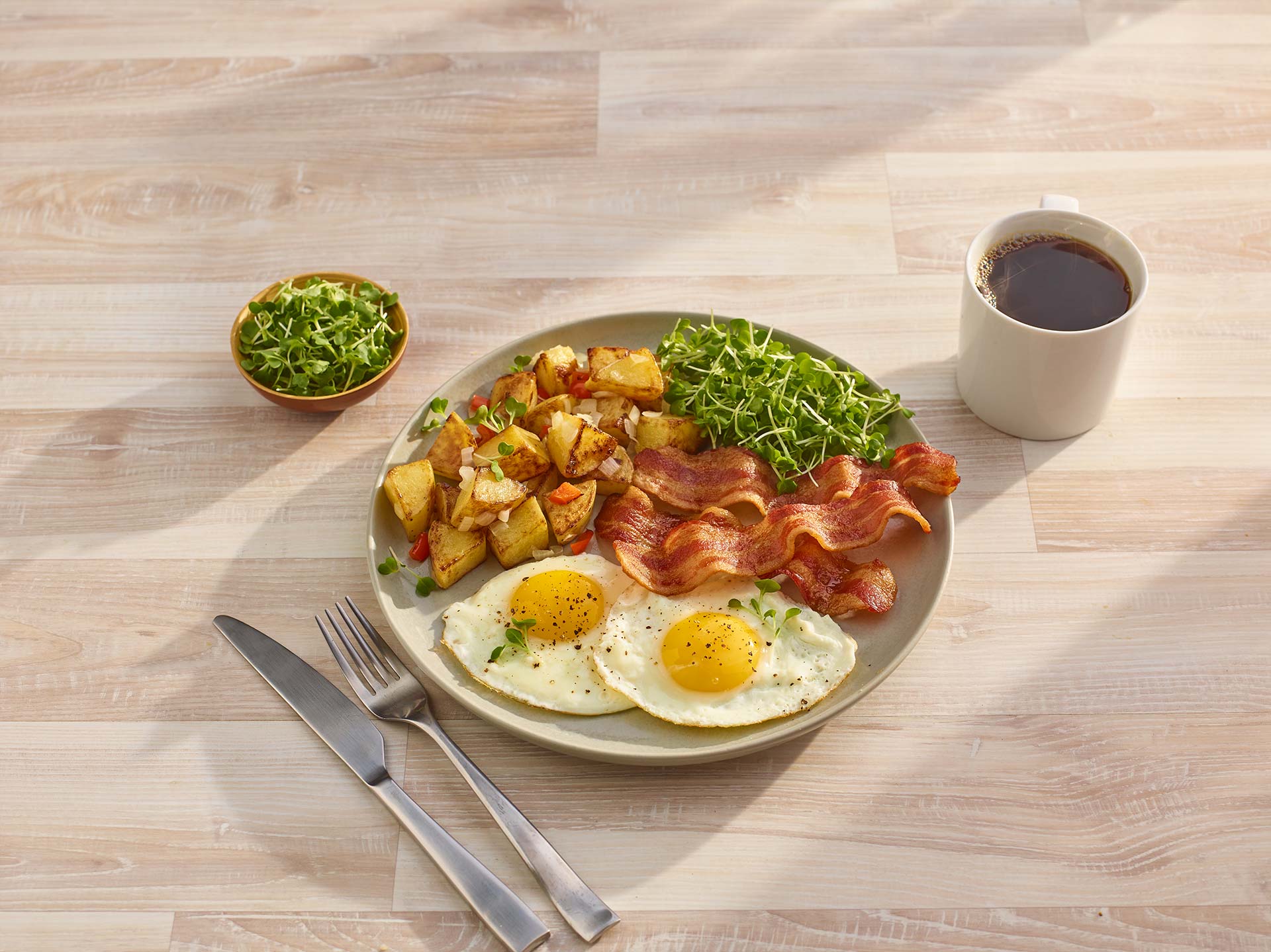 Morning Harvest Breakfast Plate with Micro Bok Choy