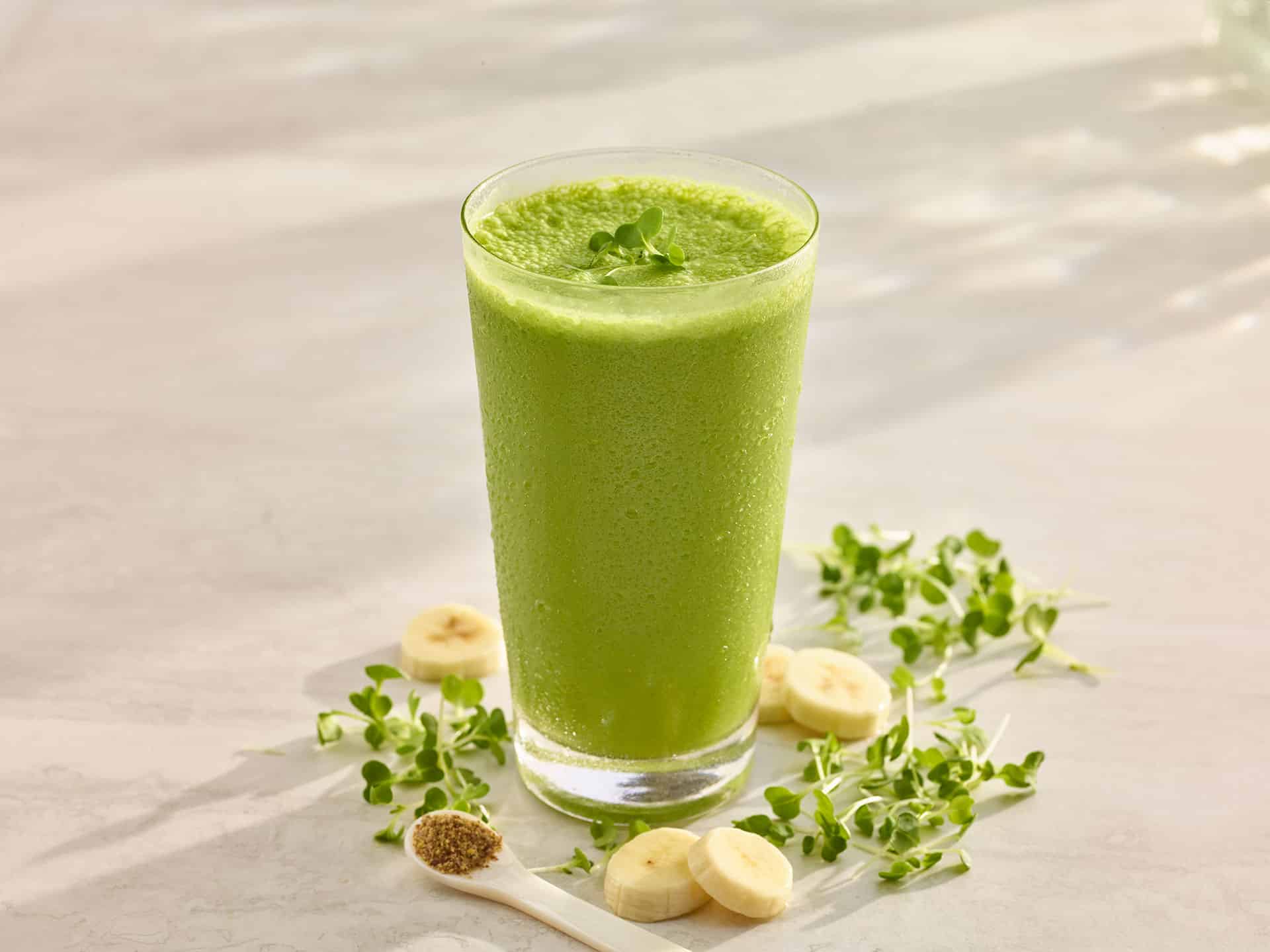 Matcha Shake with Micro Bok Choy